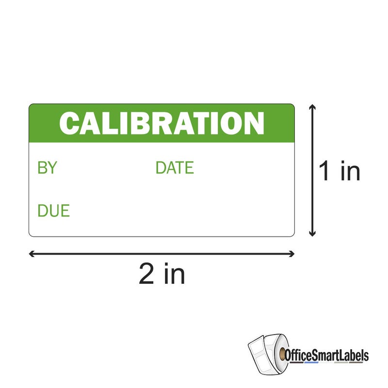 OfficeSmartLabels Calibration Stickers - 2 x 1 Inch Mini Label - Write On Adhesive for NIST & ISO-9000 Calibration Inspection Quality Control Mini Label Stickers - 300 Count/Roll - Image 3